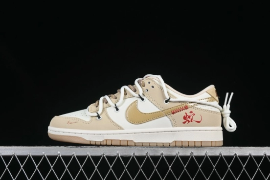 Nike SB Dunk Low Year of the Snake Series Strap Yellow White Yellow Swoosh Anniversary Custom Low-Top Casual Skate Shoes - YX5066-291