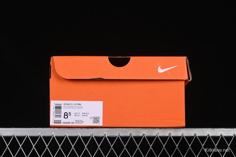 Nike Zoom Fly 6 Lightweight Responsive Running Shoes with Flyknit and Carbon Fiber Plate - HQ3498-100