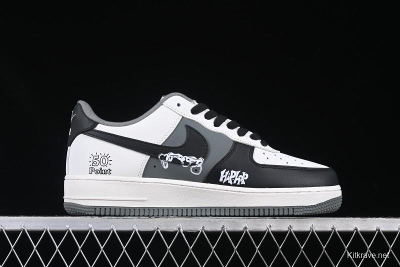 Nike Air Force 1 MVP "Rock Plan" Custom Edition - Black & White