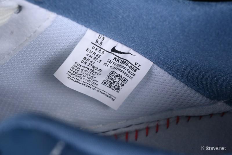 Nike Air Force 1 '07 Low Collaboration White Blue Ghost Face Casual Sneakers with Strap - KK1988-068