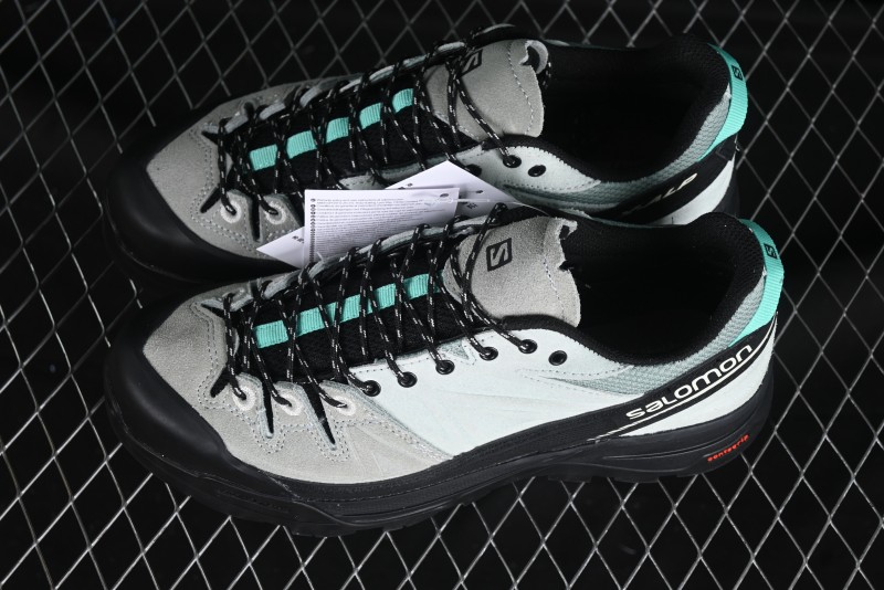 Salomon x Contragrip All-Terrain Hiking Shoes - Lightweight Gray with Black & Teal Accents