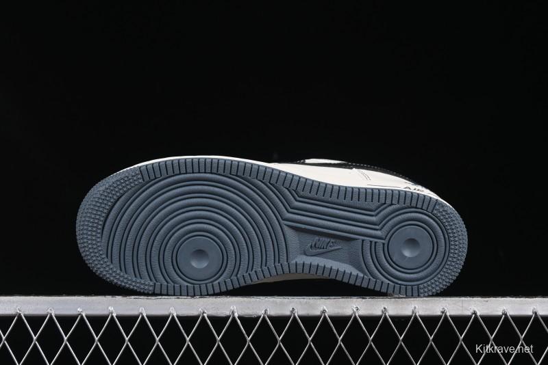 Nike Air Force 1 '07 Low Stussy Collaboration Grey Base Black Swoosh Casual Sneakers - XZ6188-761