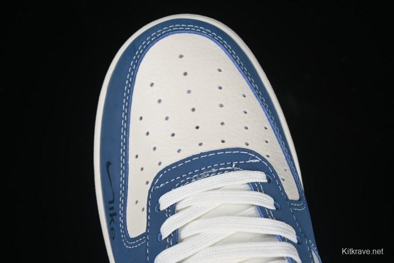 Nike Air Force 1 '07 Low Collaboration White Blue Ghost Face Casual Sneakers with Strap - KK1988-068