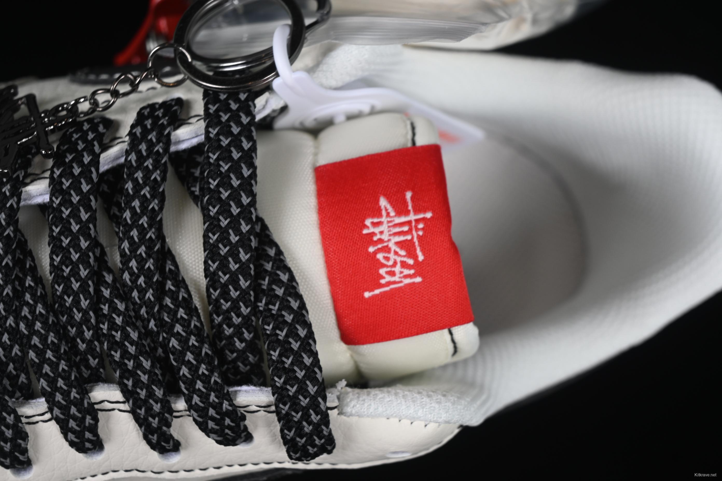 Nike Air Force 1 '07 Low Stussy Collaboration Black Dual-Tone Embroidery Casual Sneakers - HH7518-036