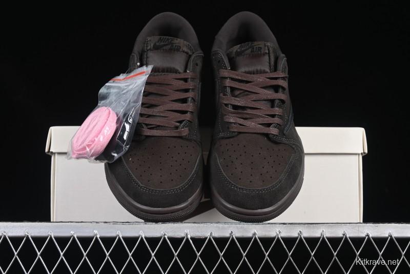 Nike Travis Scott x Air Jordan 1 Low OG AJ1 Reverse Swoosh Sneakers - DM7866-202