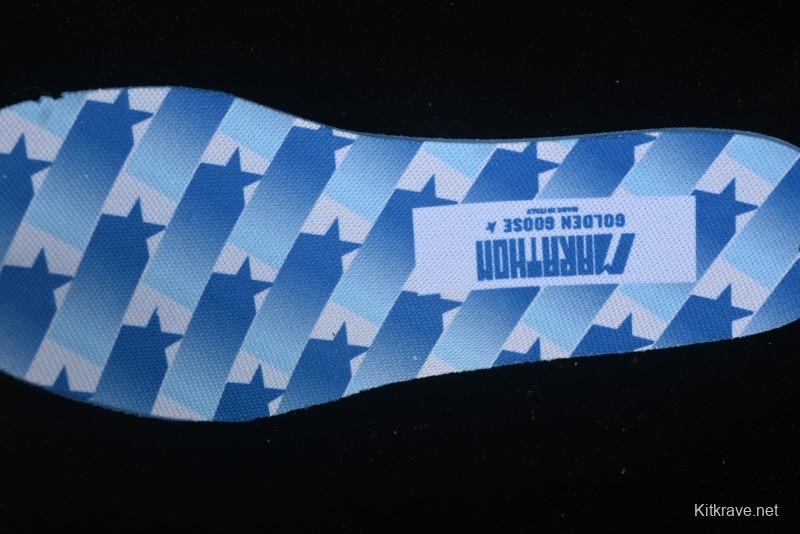 Golden Goose Marathon White Black Gold Comfortable Low-Top Lifestyle Sneakers - H8D4