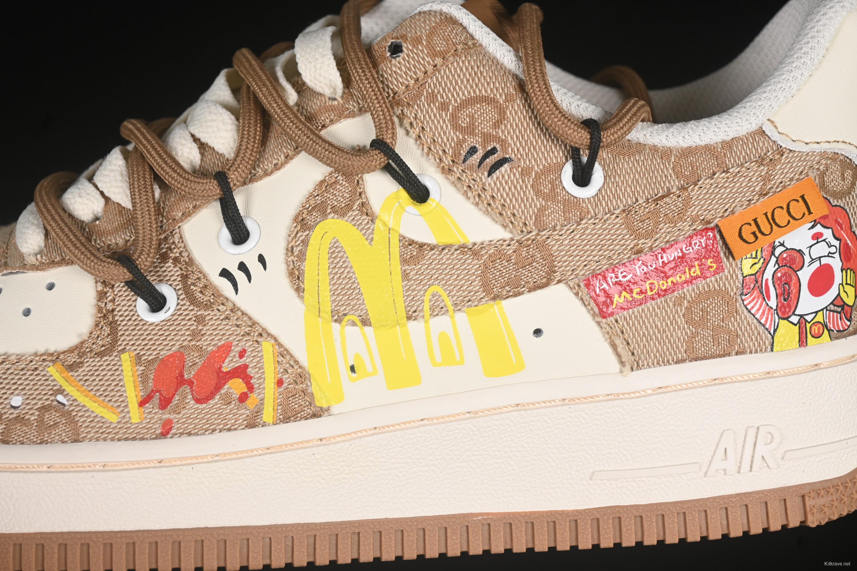 Nike Air Force 1'07 Low Casual Sneakers with McDonald's Collaboration Design - BD0077-111