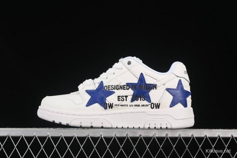 Off-White Out Of Office Low-Top Fashion Sneakers White Blue Star - AJD4