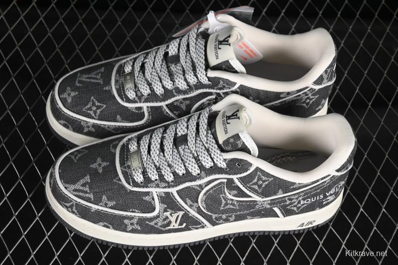 Nike Air Force 1'07 Low LV Collaboration Black Denim Casual Sneakers - SC9207-530