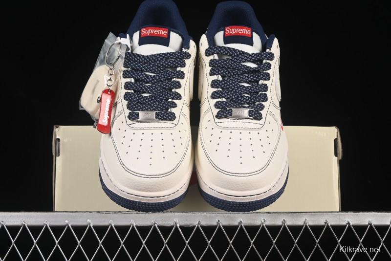 Nike Air Force 1 '07 Low Supreme Collaboration Casual Sneakers with Full-Length Air Cushion - HH7518-074