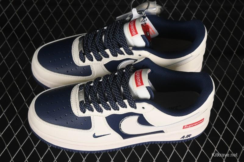 Nike Air Force 1 '07 Low Supreme Collaboration Light Blue Edge Casual Sneakers - HH7518-057