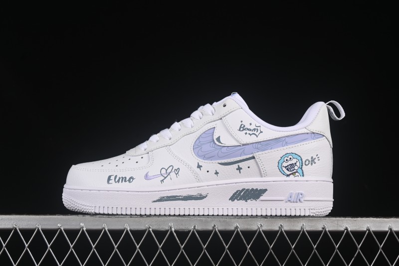 Nike Air Force 1'07 Low "Sesame Street" Custom Casual Sneakers - FB8971-080