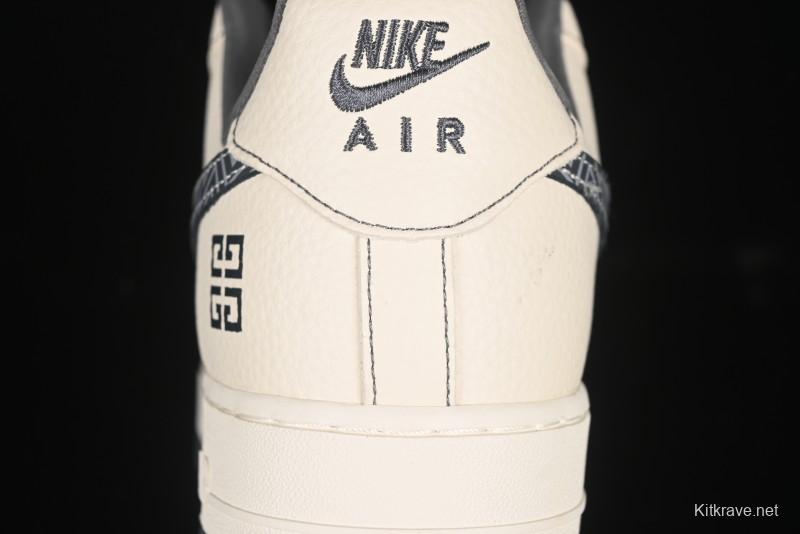 Nike Air Force 1 '07 Low Givenchy Collaboration Pattern Beige Grey Casual Sneakers - DF0188-057