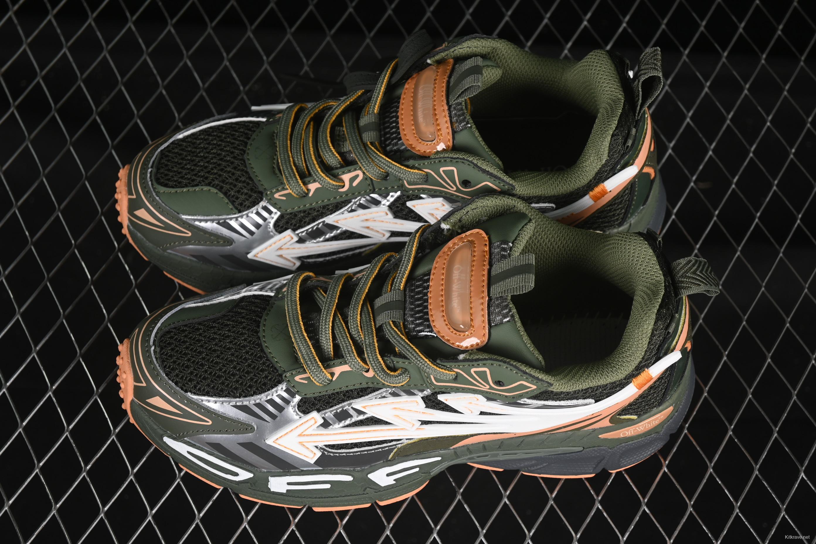 Off-White Be Right Low-Top Lifestyle Sneakers in White Green Orange - C.D4