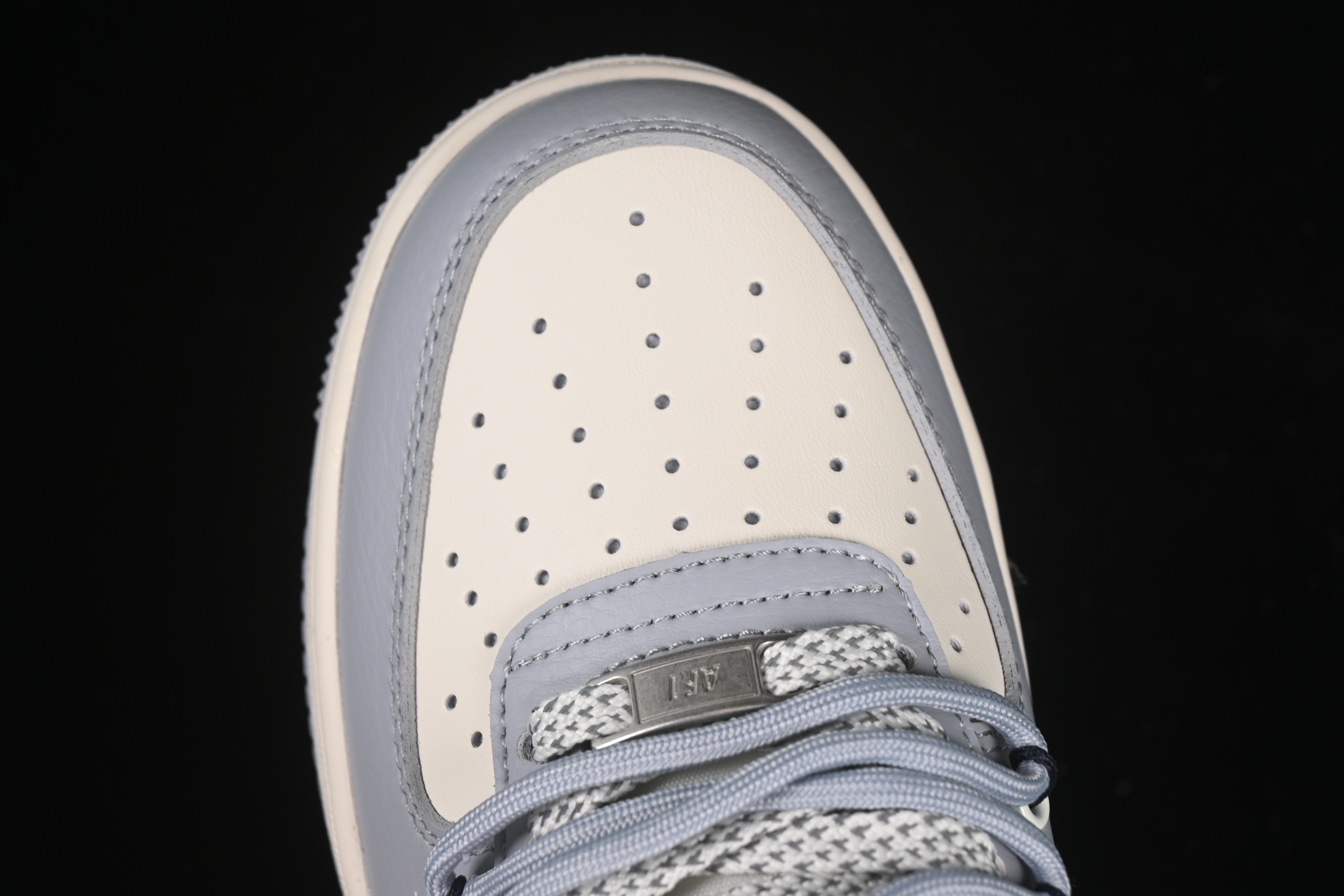 Nike Air Force 1'07 Low LV Collaboration Grey Blue Canvas Lace-Up Casual Sneakers - DM6868-099