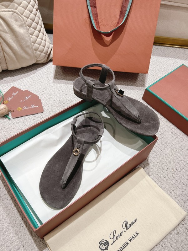 2025 Women LP Gray Suede Sandals LY00360