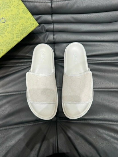 2024 Gucci White Fabric Slippers MJ00200
