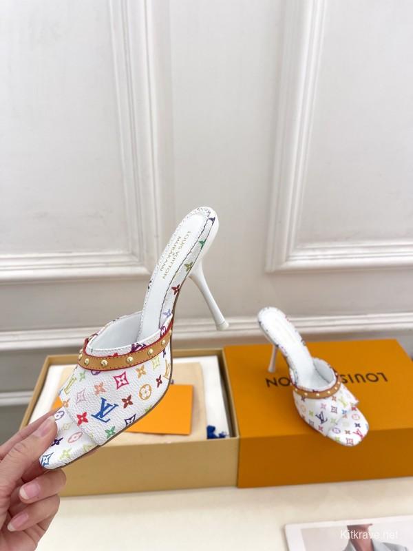 2025 Slippers Louis Vuitton Multi Color Leather Slippers KFY00290