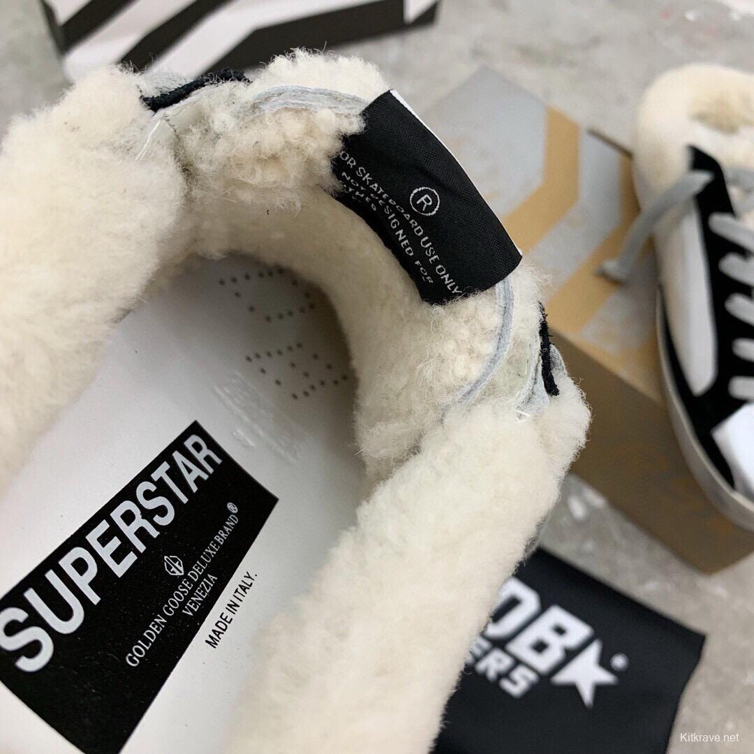 2024 Slippers GGDB White Black Leather Shearling Slippers MJ00280