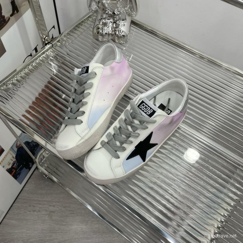 2025 Unisex GGDB White Pink Blue Leather Suede Sneakers