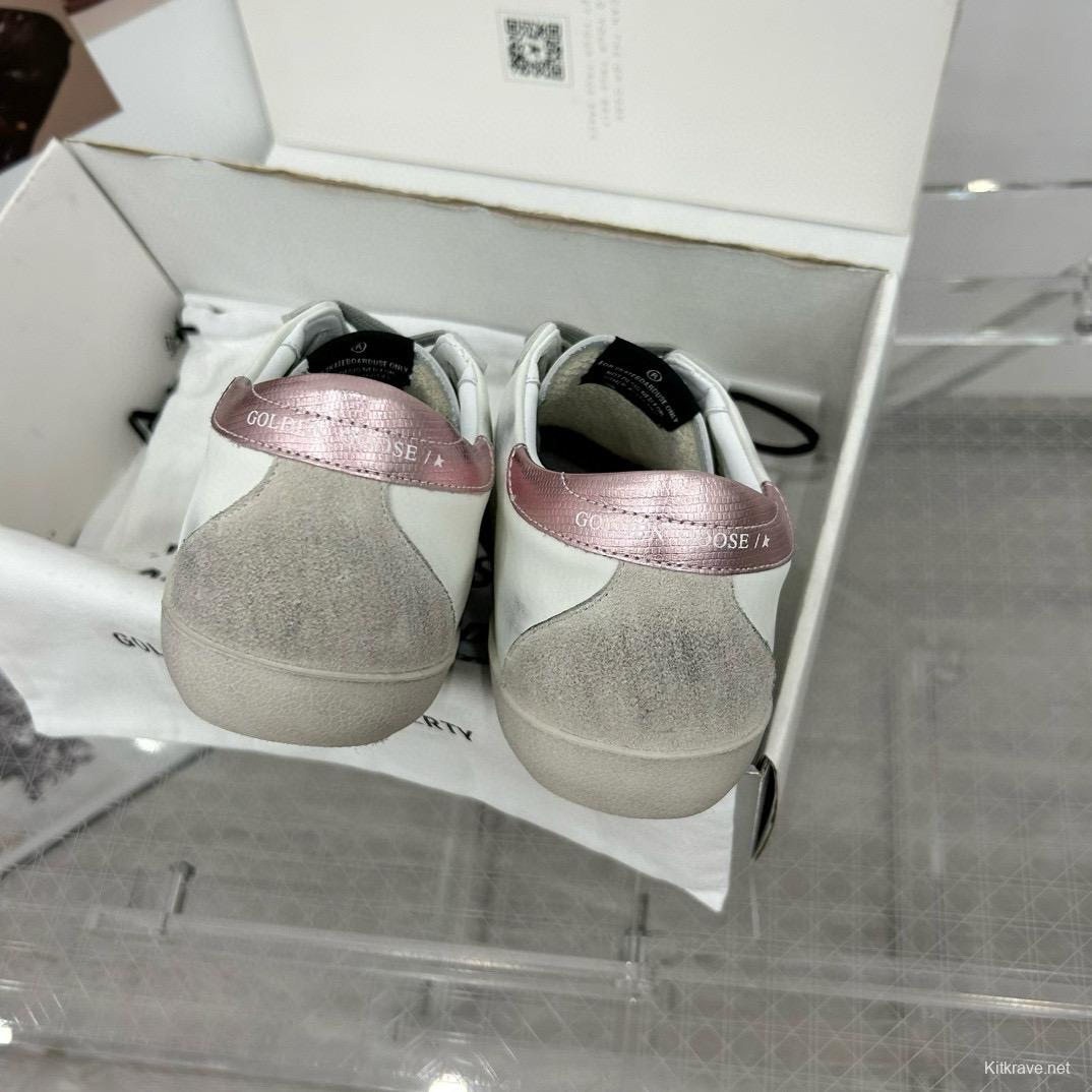2025 Women GGDB White Grey Pink Leather Suede Sneakers