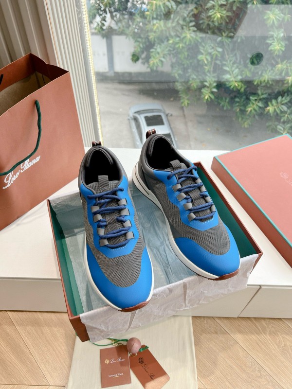 2024 Unisex Le Parmentier Blue Grey Knit Casual Sneakers Top Version MJ00340