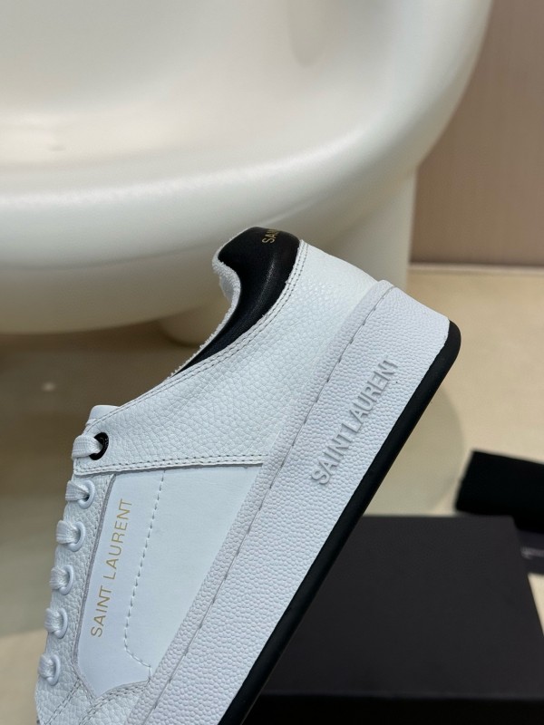 2024 Unisex Yves Saint Laurent white black leather sneakers