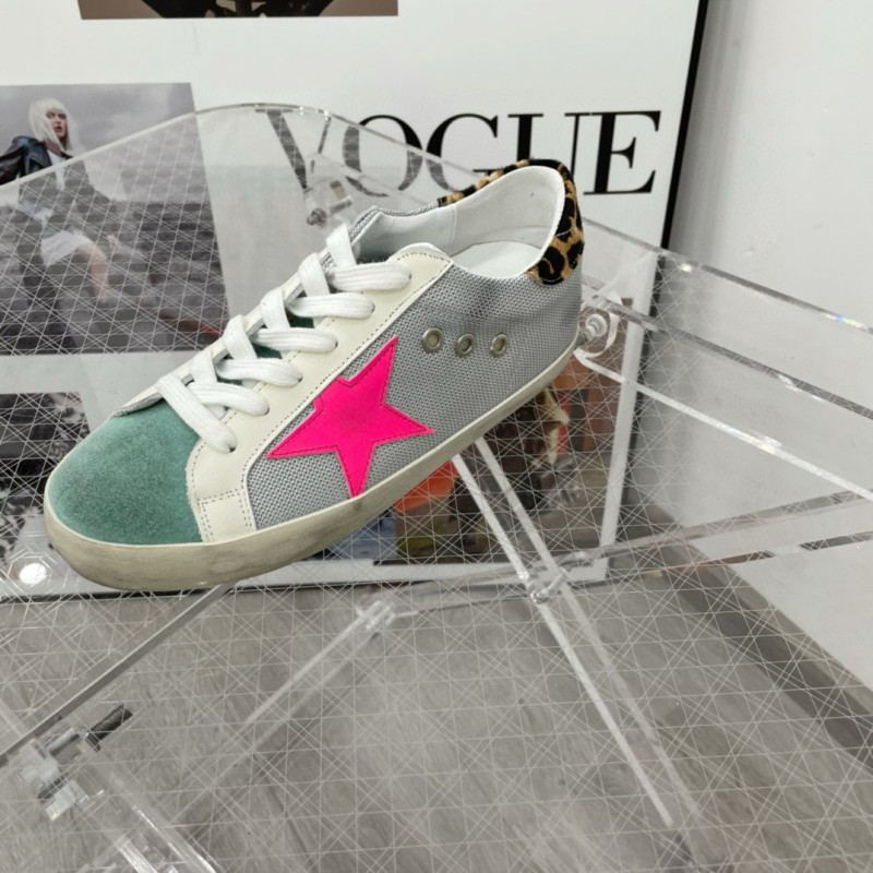 2025 Women GGDB Grey White Pink Suede Canvas Sneaker