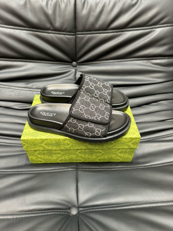 2024 Slippers Gucci Black Fabric Slippers MJ00200