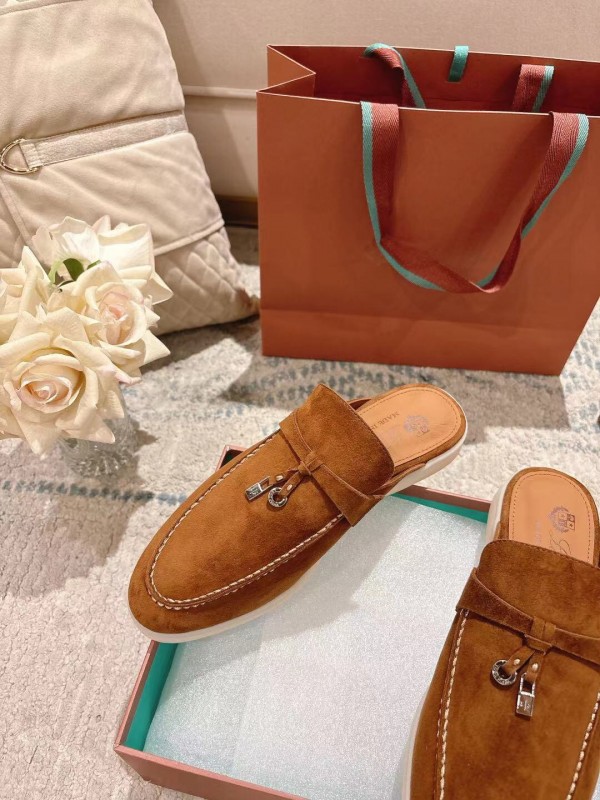 2025 Women LP Brown Suede Slippers LY00260