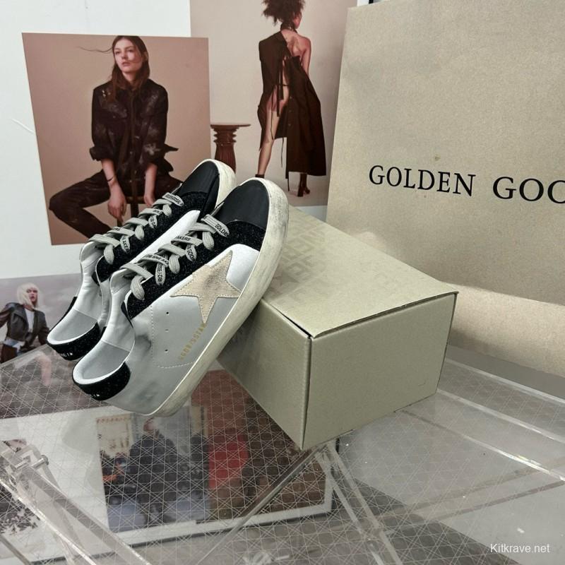 2025 Women GGDB White Black Leather Suede Sneakers