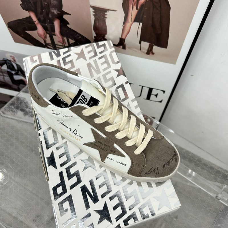 2024 Women GGDB White Grey Suede Leather Sneakers