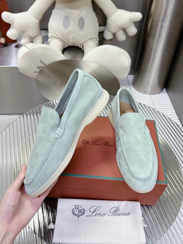 2025 Men LP Light Green Suede Loafers