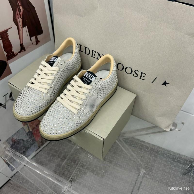 2024 Unisex GGDB White Crystal Leather Sneakers MJ00260