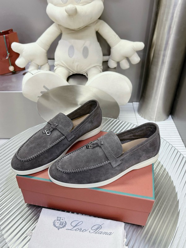 2024 Unisex Le Parmentier Gray Suede Loafers MJ00270