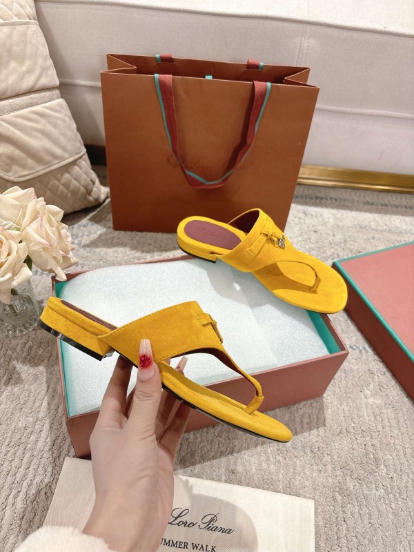2025 Slippers LP Yellow Suede Slippers LY00250