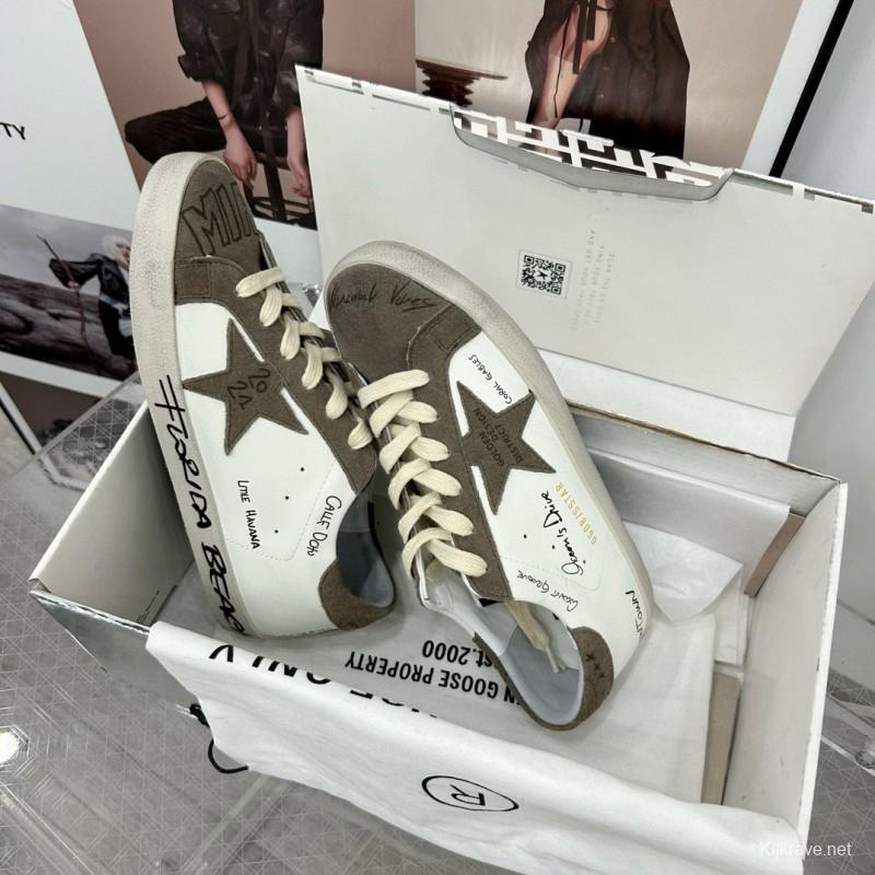 2024 Women GGDB White Grey Suede Leather Sneakers