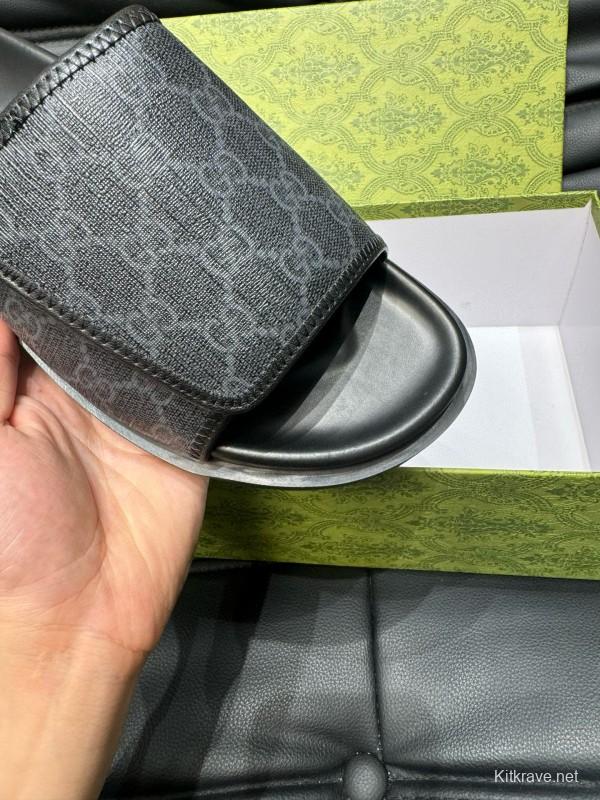 2024 Slippers Gucci Black Fabric Slippers MJ00200