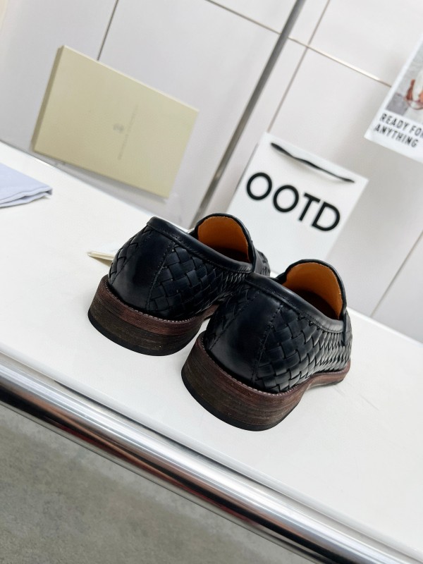 2024 Men Brunello Cucinelli Black Leather Loafers MJ00500