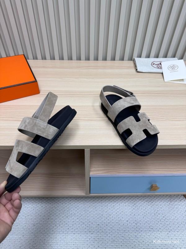 2025 Slippers Hermès Grey Suede Slippers