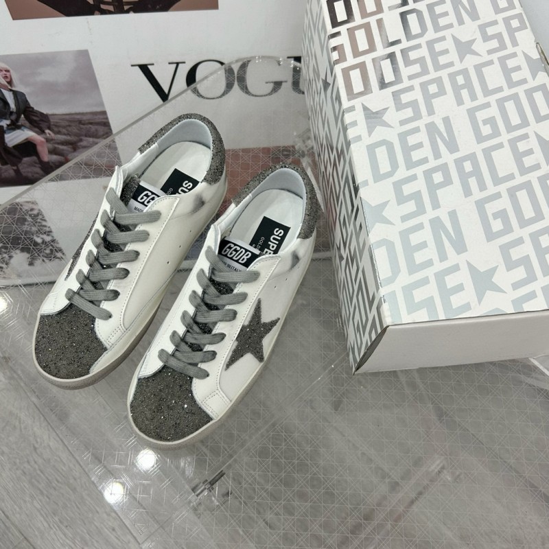 2025 Women GGDB White Grey Leather Suede Sneakers LY00360