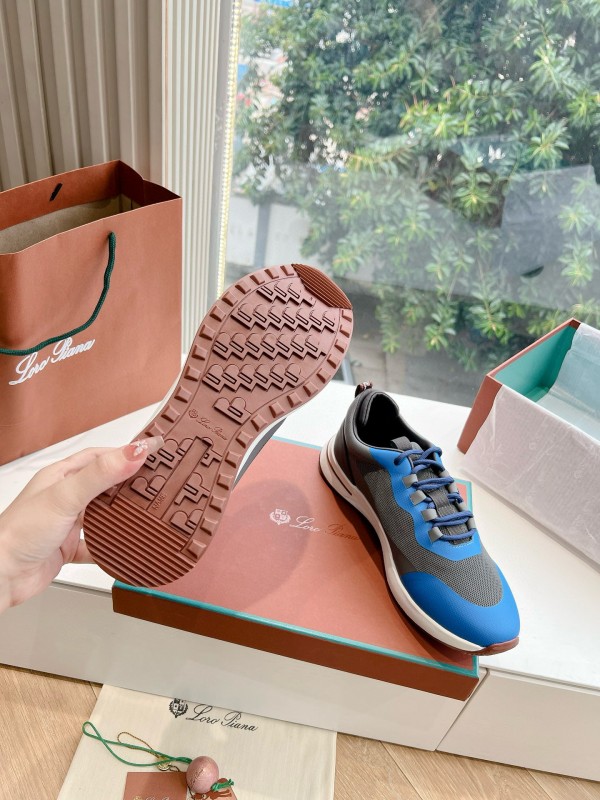 2024 Unisex Le Parmentier Blue Grey Knit Casual Sneakers Top Version MJ00340