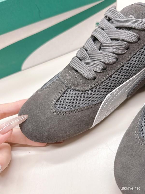 2025 Women Puma Grey White Suede Mesh Sneakers LY00280