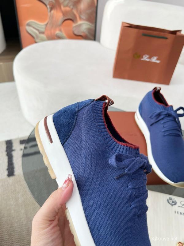 2024 Men Le Parmentier Blue Wool Knit Sneakers MJ00330