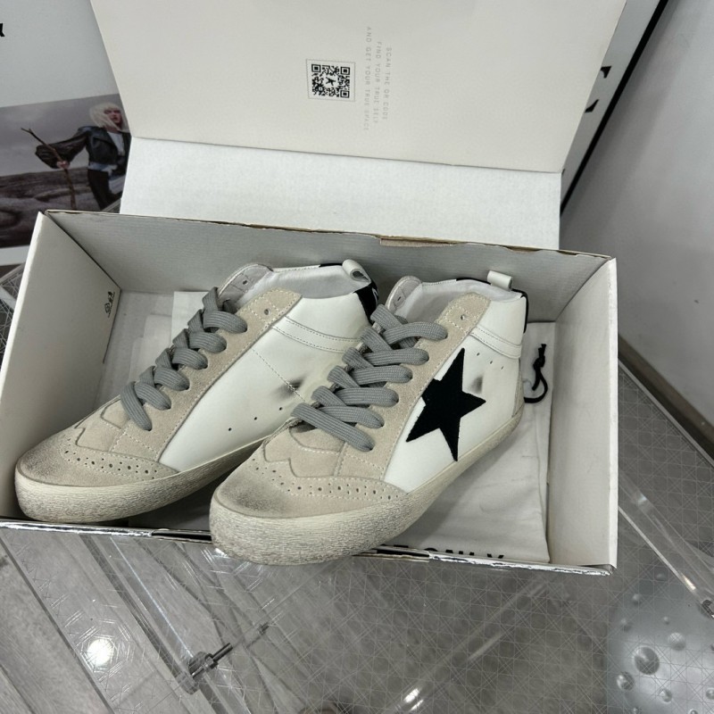 2024 Unisex GGDB White Black Leather Suede High Top Sneakers MJ00300
