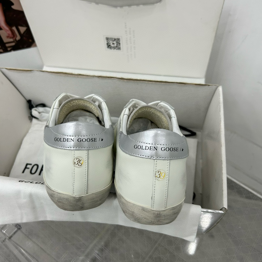 2025 Women GGDB White Pink Leather Sneakers