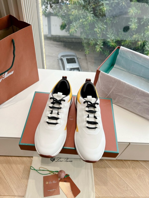 2024 Unisex Le Parmentier White Yellow Black Knit Sneakers Top Version MJ00340