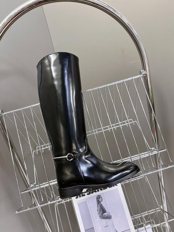 2024 Women Gucci Black Leather Boots MJ00620
