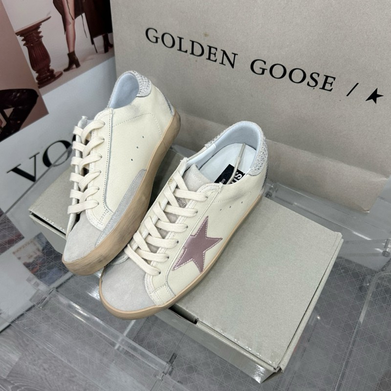 2025 Women GGDB White Beige Leather Sneakers MJ00260