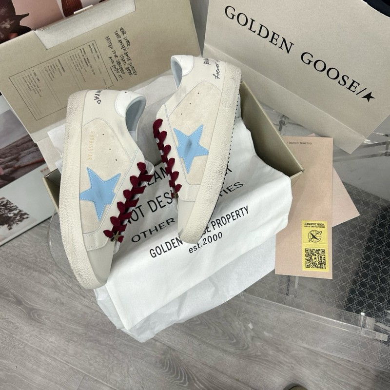 2025 Women GGDB Blue White Leather Sneakers MJ00260